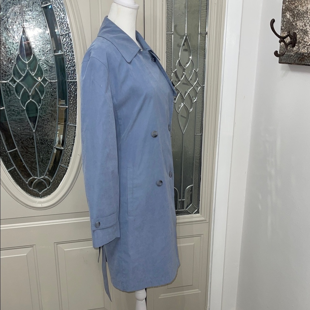 Worthington Women's Powder Blue Medium Trench Coat - Picture 4 of 14